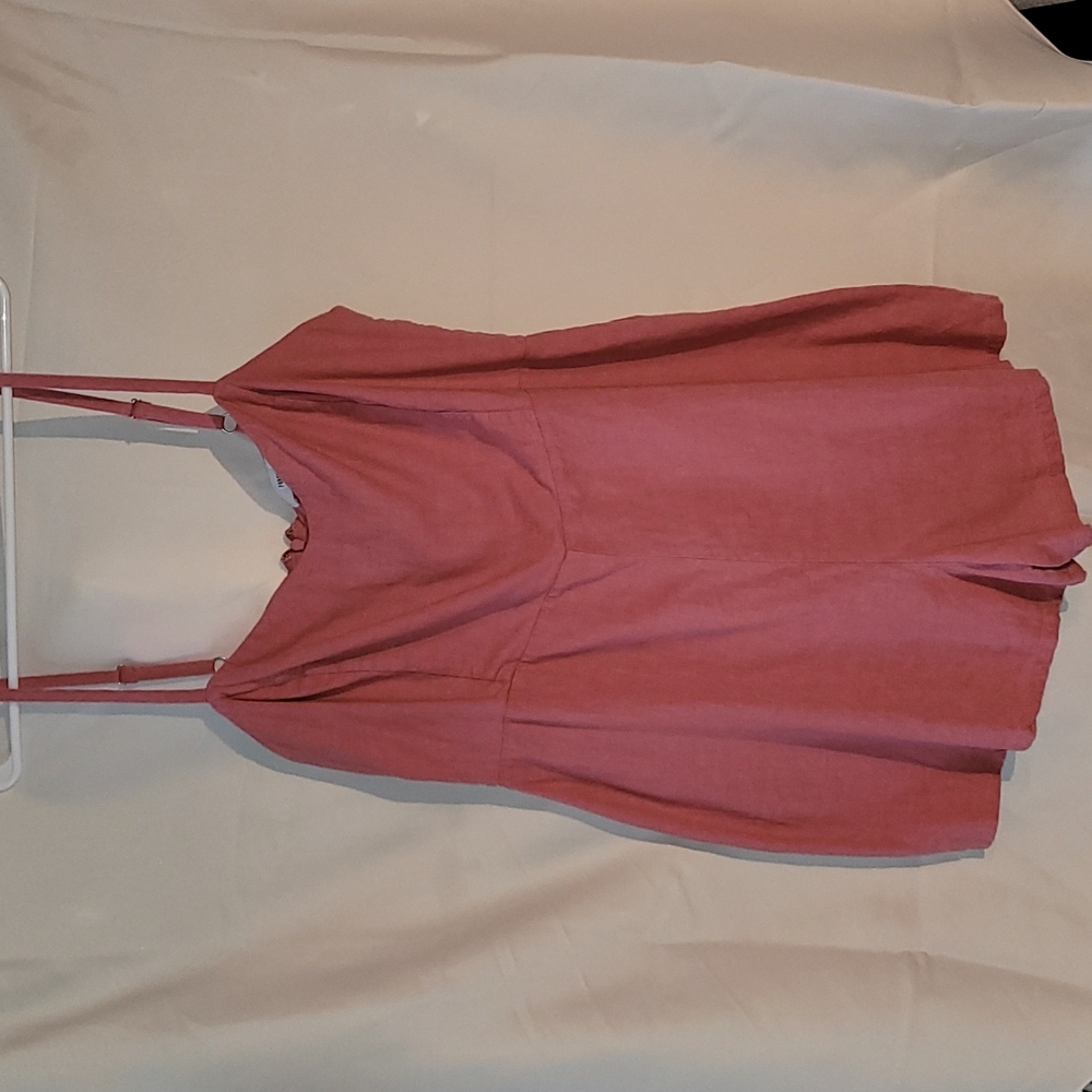 Pink Linen Romper